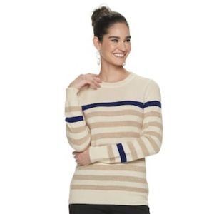 Apt. 9 ivory stripe cashmere sweater